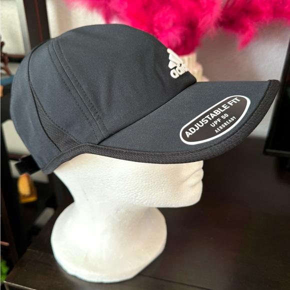 Adidas Polyester Black Aeroready Athletic Cap UPF 50 - Picture 3 of 11